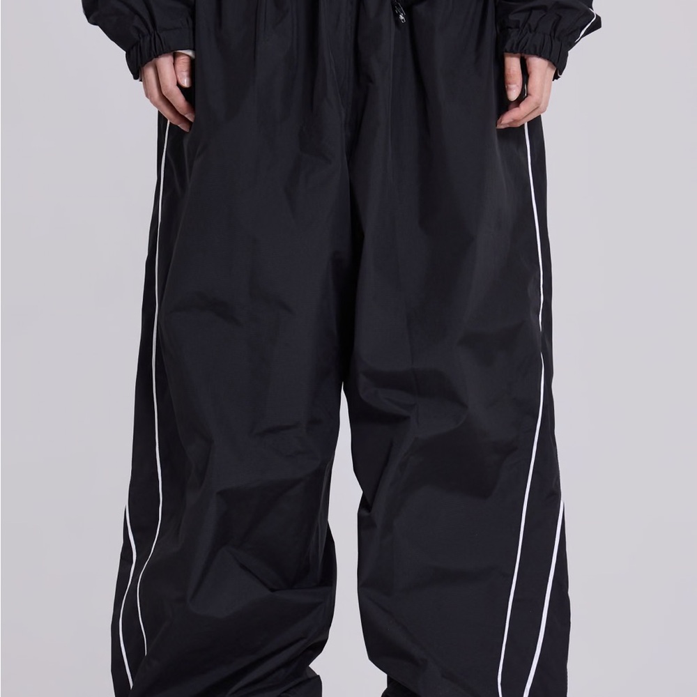 Jaded London Black Track Pants with White Piping